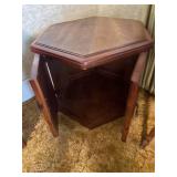 VINTAGE HEXAGON SIDE TABLE W/ DOUBLE DOORS- FR