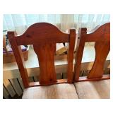 UPHOLSTERED SEAT WOOD CHAIRS X 3- FR