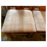 UPHOLSTERED SEAT WOOD CHAIRS X 3- FR