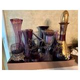 PURPLE GLASSWARE MISCELLANEOUS BOX X 14 PCS- FR