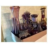 PURPLE GLASSWARE MISCELLANEOUS BOX X 14 PCS- FR