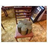 WOOD CHAIR & FOOT STOOL- FR