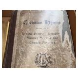 ANTIQUE HYMNAL & 2 VIOLIN BOOKENDS- FR