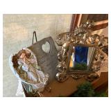 DECORATIVE MIRROR/ PLAQUE/ FLOWER SWAG- FR