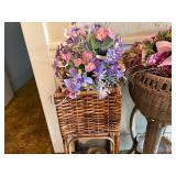 WICKER PLANT STAND/ BASKET W/ PINE CONES- H
