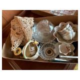 GLASSWARE MISC. TEA CUP & SAUCER/BUTTER DISH, MINI BOWL SET & MORE- DR