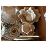 GLASSWARE MISC. TEA CUP & SAUCER/BUTTER DISH, MINI BOWL SET & MORE- DR