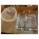CASSEROLE DISH W/ LID & PICKLE PLATE- DR