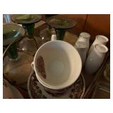 GRAVY DISH/ 4 STEMWARE/ SALT & PEPPER MISCELLANEOUS GLASSWARE- DR