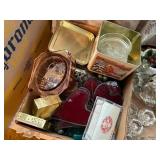 BOXES OF MISCELLANEOUS GLASSWARE & DECOR X 3- DR