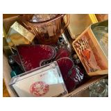 BOXES OF MISCELLANEOUS GLASSWARE & DECOR X 3- DR