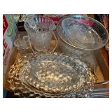 GLASS BOWLS/ PLATTERS/ CANDLE STICKS & MISCELLANEOUS- DR
