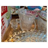 GLASS BOWLS/ PLATTERS/ CANDLE STICKS & MISCELLANEOUS- DR