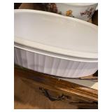 CORNING WARE DISH & GLASS CASSEROLE DISH- KC