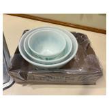 PYREX DISHES X3 (AMISH PATTERN TURQUOISE)- KC
