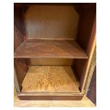 WOOD 2/SHELF CABINET W/ DOOR VINTAGE- KC