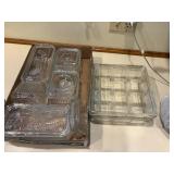 REFRIGERATOR DISHES 2X FLATS (6 W/ 2 LIDS & BIG ONE IS BROKEN)- K