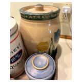 JAR OF COOKIE CUTTERS/ COOKIE JAR/ TIN FLAT- K