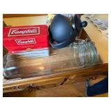 RECIPE BOXES/ SPAGHETTI CONTAINER/ GLASSWARE- KC