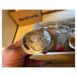 VINTAGE BOTTLES/CUPS/NUT GRINDER/MILK BOTTLE/RED & WHITE PORCELAIN BOWL- KC