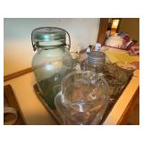 COLLECTIBLE GLASSWARE/ ATLAS JAR W/ METAL LID/ MICKEY MOUSE/ A&W- KC