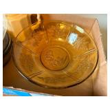 VINTAGE BOWLS X 3/ ANCHOR/ CARNIVAL GLASS YELLOW/ TEA POT- KC