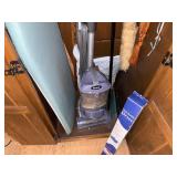 CLEANING CLOSET CONTENTS SHARK VACUUM/ IRONING BOARD/ DRYER RACK & MORE- K
