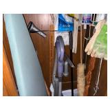 CLEANING CLOSET CONTENTS SHARK VACUUM/ IRONING BOARD/ DRYER RACK & MORE- K