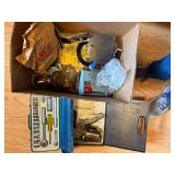 UTILITY BOX W/ TOOL SET/ STAPLE GUNS/ MISCELLANEOUS HARDWARE- K
