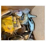 UTILITY BOX W/ TOOL SET/ STAPLE GUNS/ MISCELLANEOUS HARDWARE- K