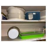 2 SHELVES OF TUPPERWARE- P