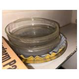 GLASS MIXING BOWLS X 3/ SPRING FORM PAN/ PIE PLATTER- P