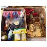 PAPER PLATES/ PLASTIC CUPS/ DISH SOAP/ CLEANERS X2 BOXES- BG