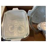 CORNING WARE X 5 CASSEROLE DISHES- BG