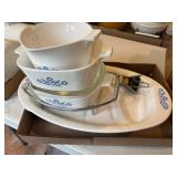 CORNING WARE X 5 9X13 PLATTER/ CASSEROLE HANDLE DISHES- BG