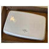 CORNING WARE X 5 9X13 PLATTER/ CASSEROLE HANDLE DISHES- BG