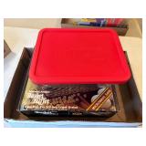 PYREX & ANCHOR HOCKING W/ BASKET CASSEROLE DISHES- BG