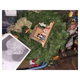 TOTES & SHELF OF CHRISTMAS DECOR- AT