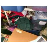 TOTES & SHELF OF CHRISTMAS DECOR- AT