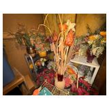 TOTES & SHELF OF CHRISTMAS DECOR- AT