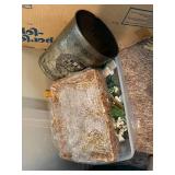 CARD TABLES X 2 & TOTE OF MISCELLANEOUS FLOWERS- SR