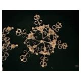 HANKIES/ PORCELAIN ROSE DECOR/ PAPER SNOW FLAKES/ FLOWER- BB