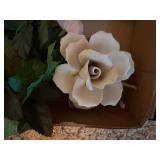 HANKIES/ PORCELAIN ROSE DECOR/ PAPER SNOW FLAKES/ FLOWER- BB