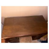 SOLID WOOD DESK W/ GLASS TOP 42 X 21 X 31- BB