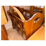 WOOD MAGAZINE RACK/ STEP STOOL/ HOOP & PICTURE- BB