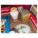 3 MEN IN A TUB FISHER PRICE TOY/ AVON CHARLIE BROWN COMB BOX OF COLLECTIBLE- BB