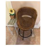 WICKER BAR STOOL/ SUNFLOWER BRICK/ END TABLE- BB