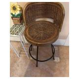 WICKER BAR STOOL/ SUNFLOWER BRICK/ END TABLE- BB