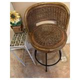 WICKER BAR STOOL/ SUNFLOWER BRICK/ END TABLE- BB