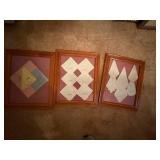 3 FRAMED PICTURES OF HAND WORK- BB